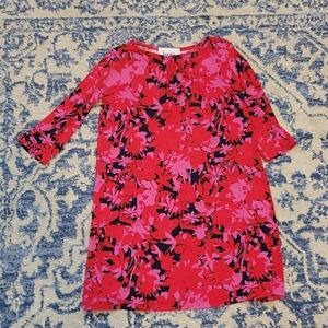 Leota sz 7 kids dress pink red navy K29